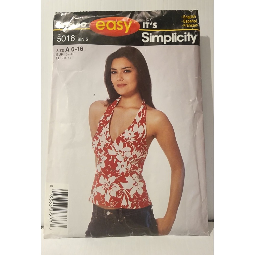 Simplicity It's so easy pattern  5016 Misses Tops Size‎ A6-16  uncut